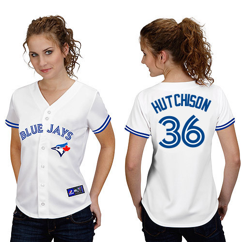 Drew Hutchison #36 mlb Jersey-Toronto Blue Jays Women's Authentic Home White Cool Base Baseball Jersey